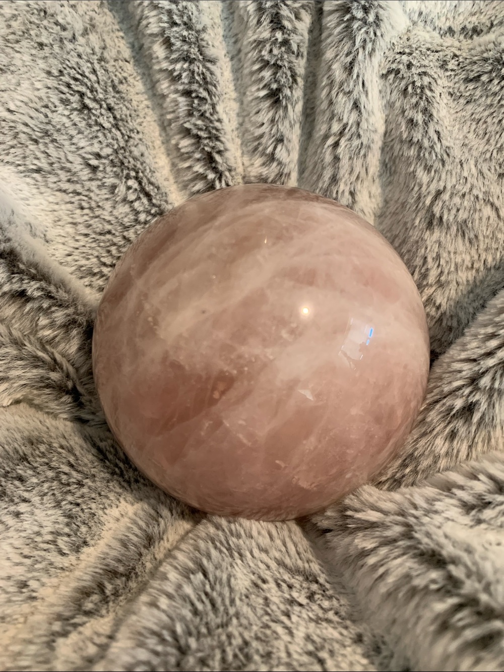 Polished Rose Quartz Sphere - Blush Pink Crystal Orb